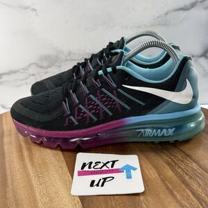 Women’s Size 8-Nike Air Max 2015 Clearwater Blue Black Running Shoes 698903-004